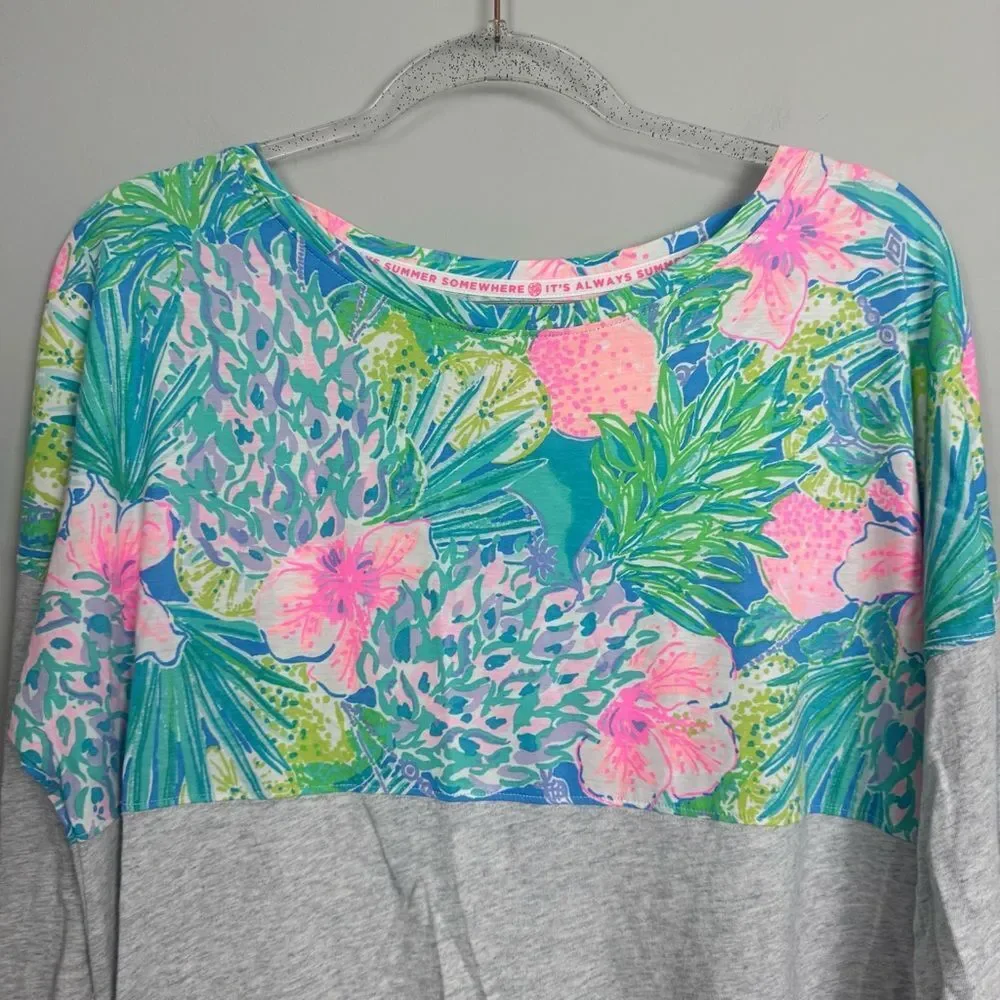 LILLY PULITZER | Finn Long Sleeve Dress Floral Accent Women’s Size Large
